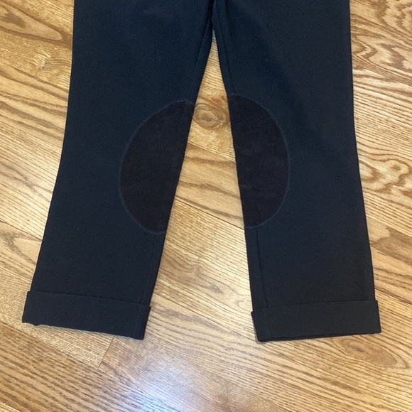 Bisou Bisou black cropped ribbed riding pant pull on RN 93677 Paris French - Picture 2 of 9